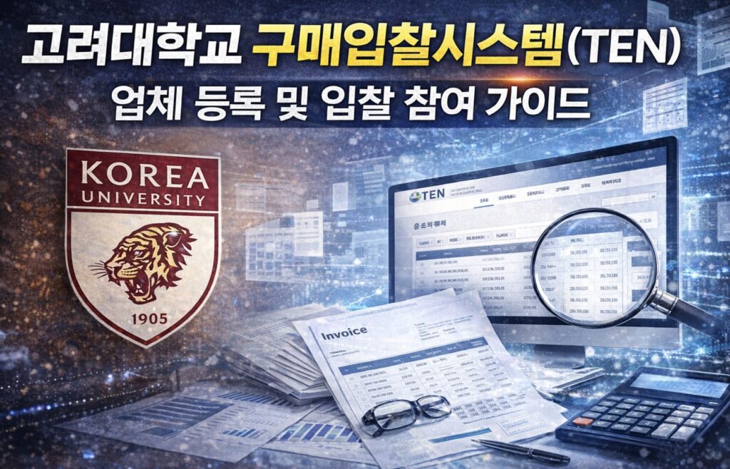 고려대학교 구매입찰시스템(TEN) 업체 등록 및 입찰 참여 가이드
